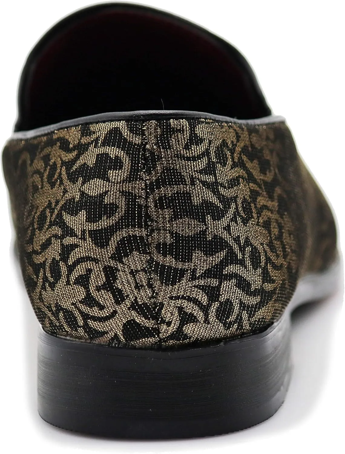 ARK1 Men's Vintage Satin Silky Floral Fashion Dress Loafer Slip On Tuxedo Formal Dress Shoes Designer