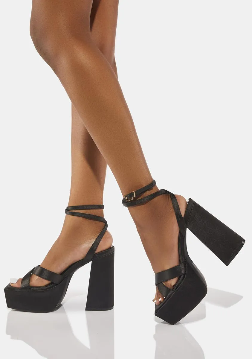 Black Devine Platform Heels