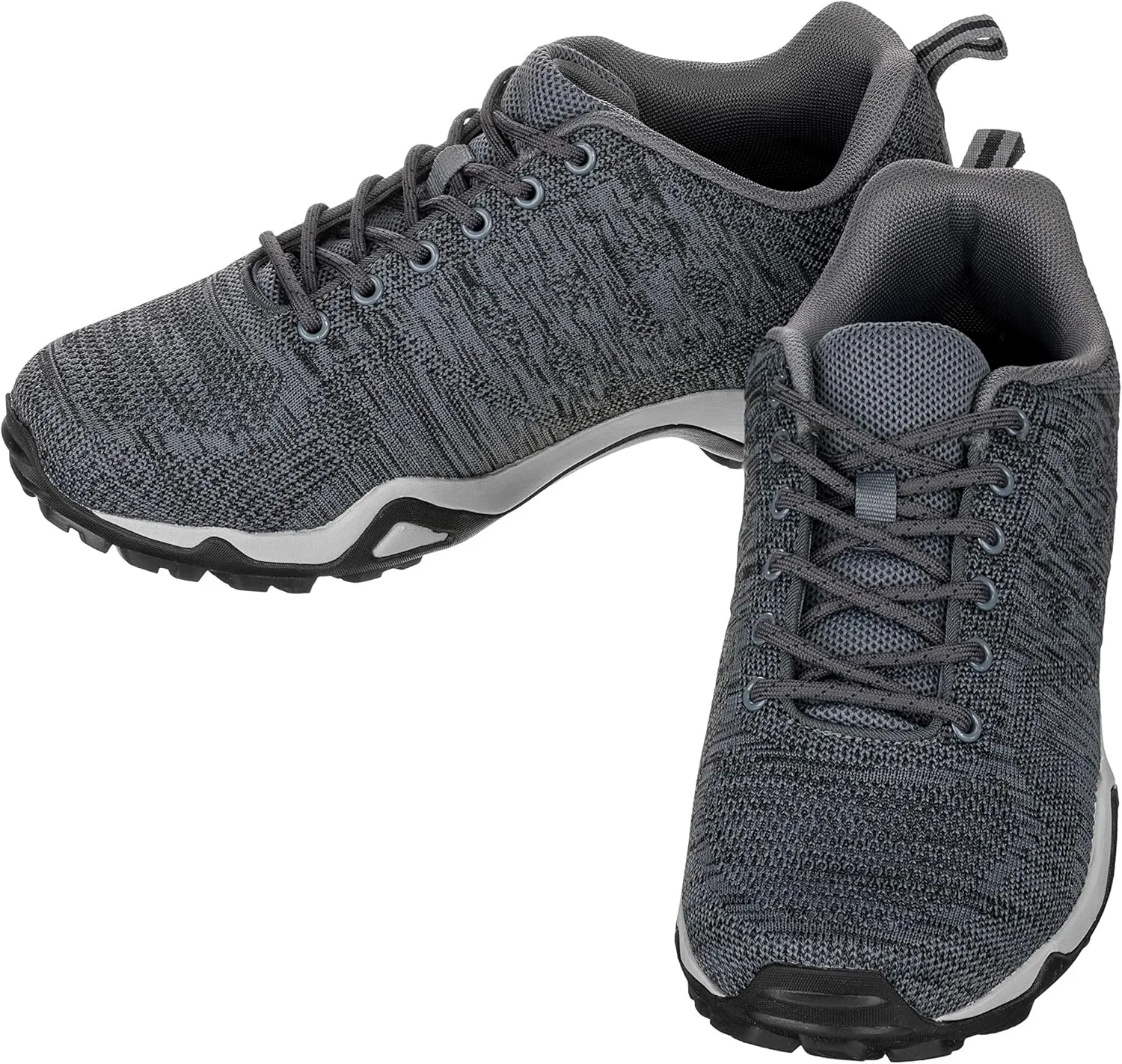 CALTO Men's Invisible Height Increasing Elevator Shoes - Grey Super Lightweight Sporty Sneakers - 2.4 Inches Taller - Q104 - Size 11 D(M) US