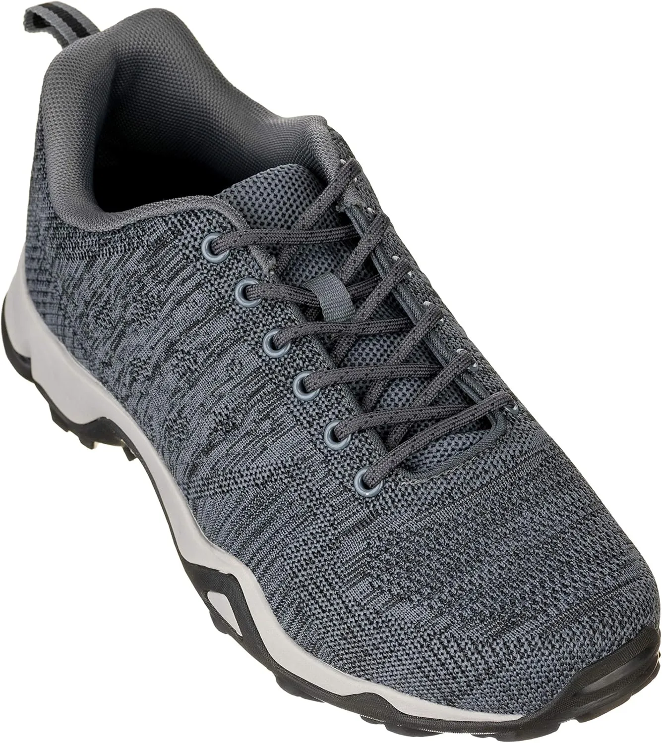 CALTO Men's Invisible Height Increasing Elevator Shoes - Grey Super Lightweight Sporty Sneakers - 2.4 Inches Taller - Q104 - Size 11 D(M) US