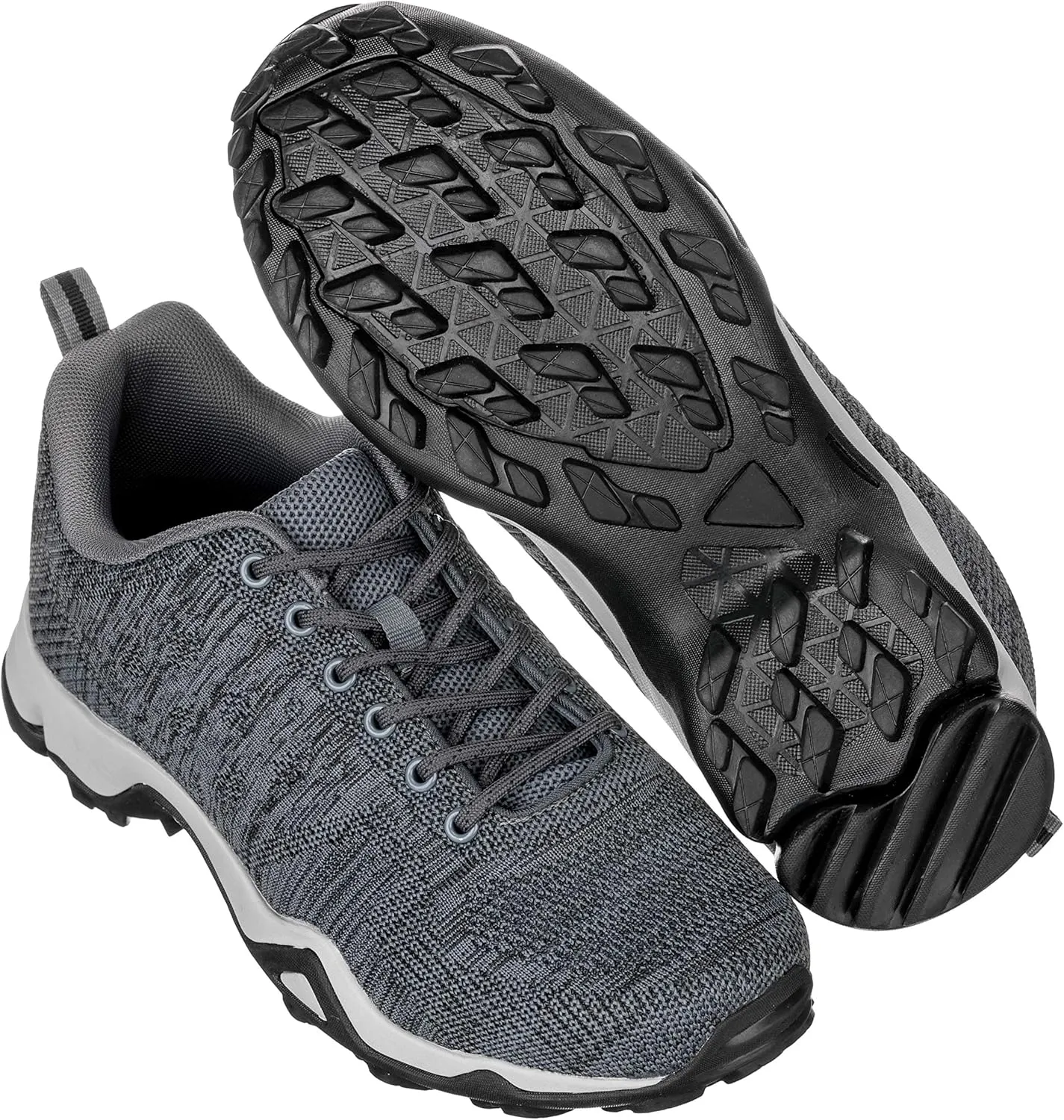 CALTO Men's Invisible Height Increasing Elevator Shoes - Grey Super Lightweight Sporty Sneakers - 2.4 Inches Taller - Q104 - Size 11 D(M) US