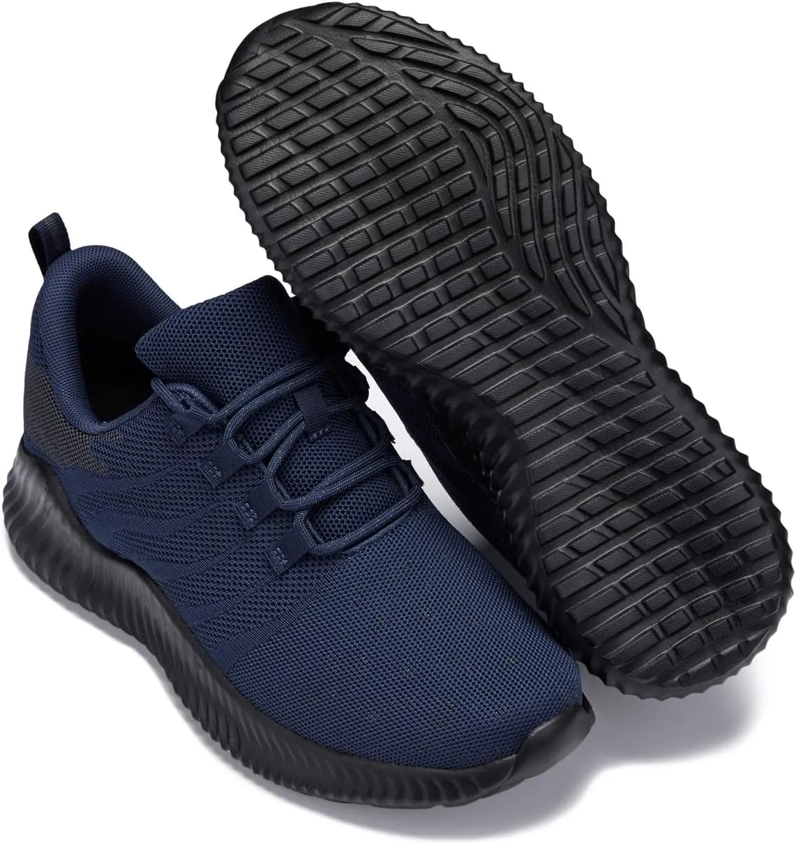 CALTO Men's Invisible Height Increasing Elevator Shoes - Navy/Blue Ultra Feather Lightweight Sporty Sneakers - 2.8 Inches Taller - Q217 - Size 11 D(M) US