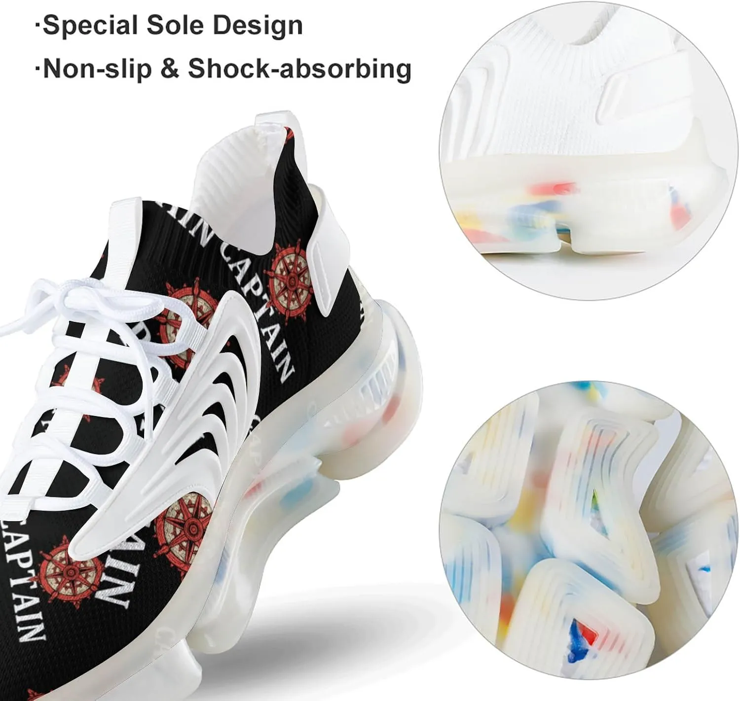 Captain's Rudder Mens Sneakers Running Shoes Lightweight Athletic Shoes for Jogging Walking Gym