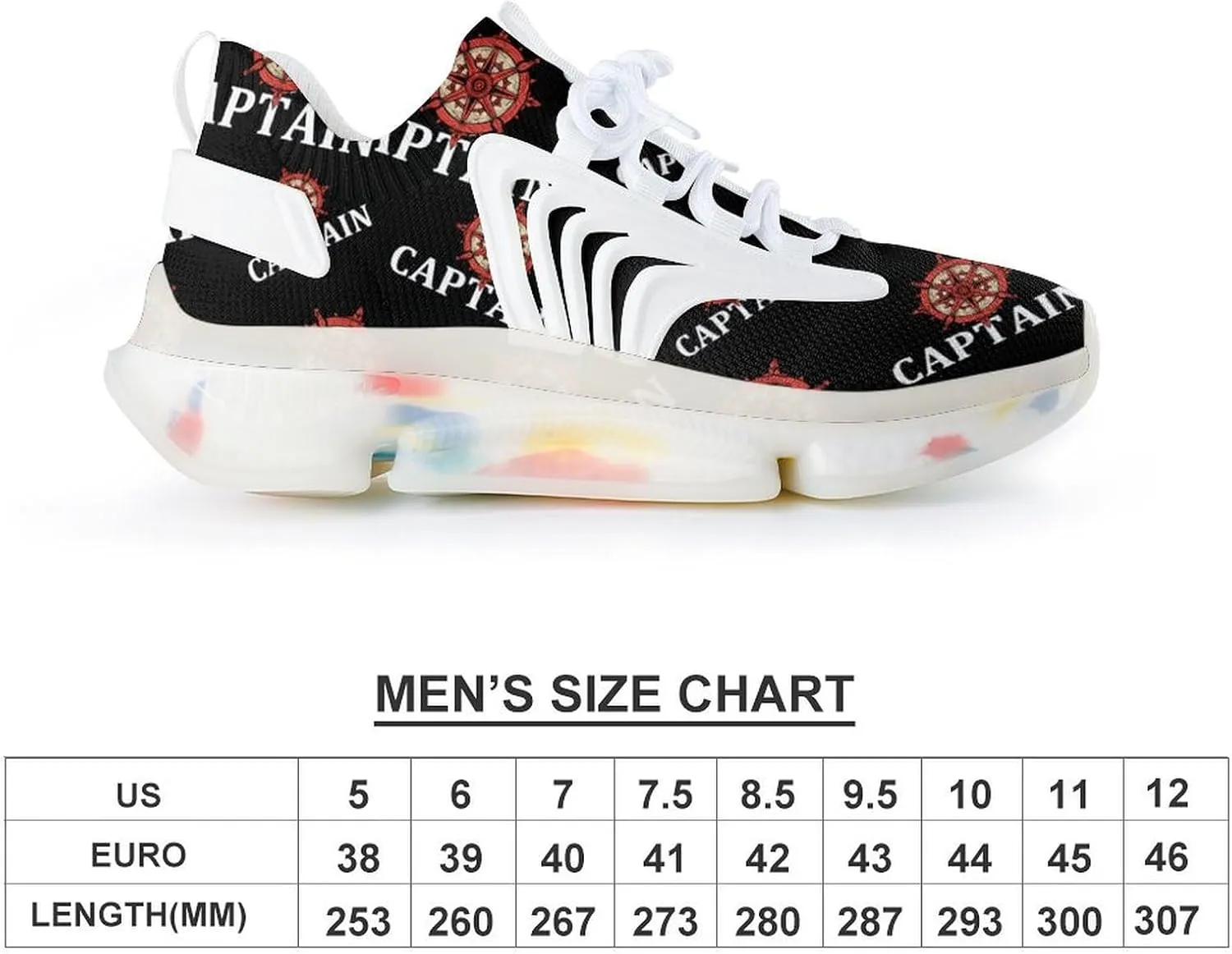 Captain's Rudder Mens Sneakers Running Shoes Lightweight Athletic Shoes for Jogging Walking Gym