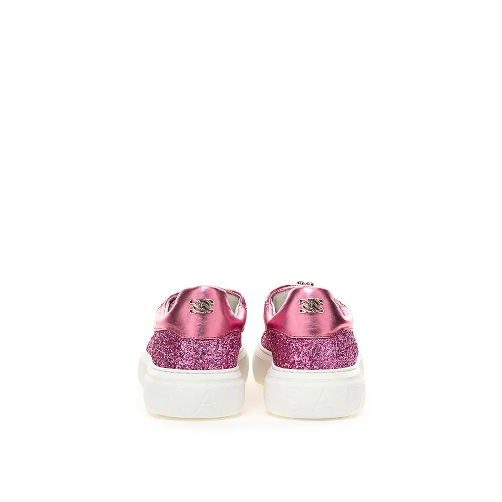 Casadei Chic Fuchsia Leather Sneakers