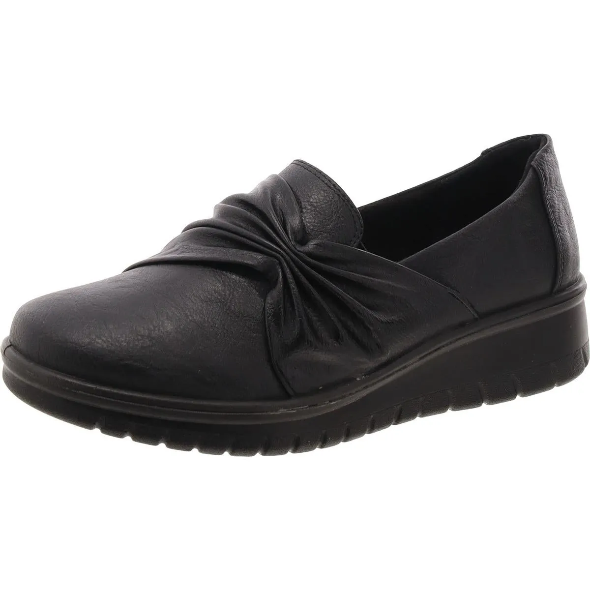 Easy Street Womens Faith Leather Slip On Casual And Fashion Sneakers
