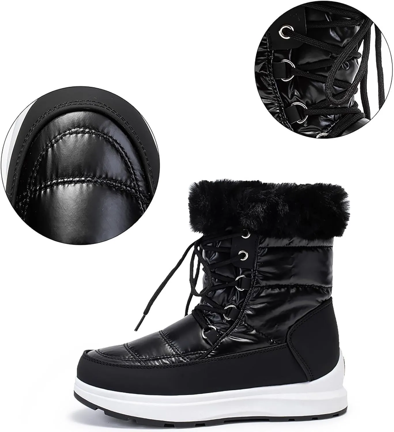 Fashion Snow Boots for Women Flat Flat Keep Warm Snow Boots Comfortable Mid Boots Shoes Womens Snow Boots