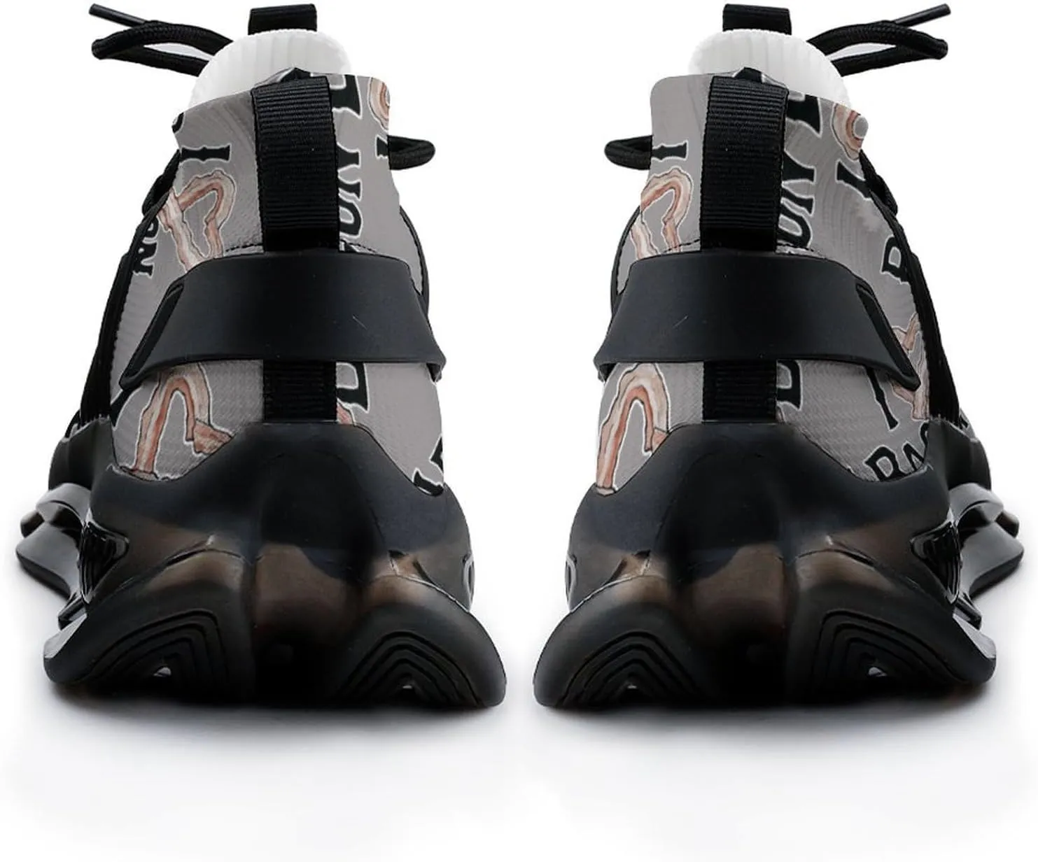 I Love Bacon Mens Running Shoes Lightweight Walking Tennis Shoes Soft Soled Elastic Cushion Basketball Shoes
