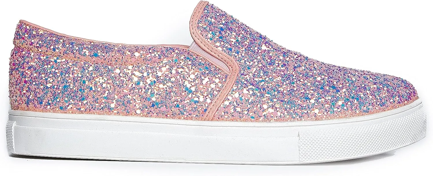J. Adams Glimmer Sneakers for Women - Casual Glam Slip On Walking Shoes