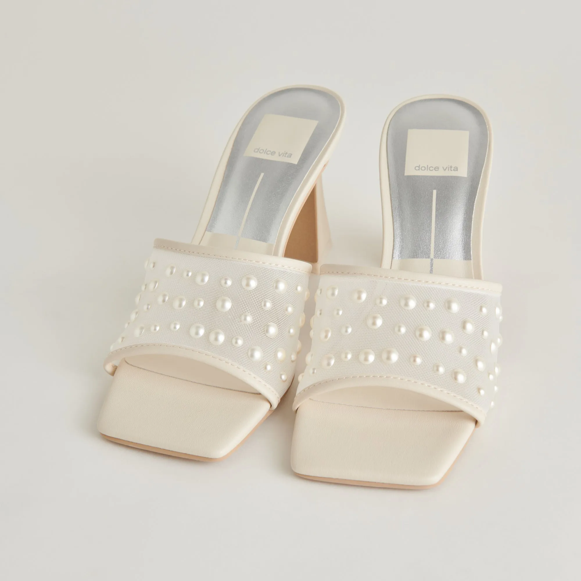 NARDA PEARL HEELS IVORY MESH
