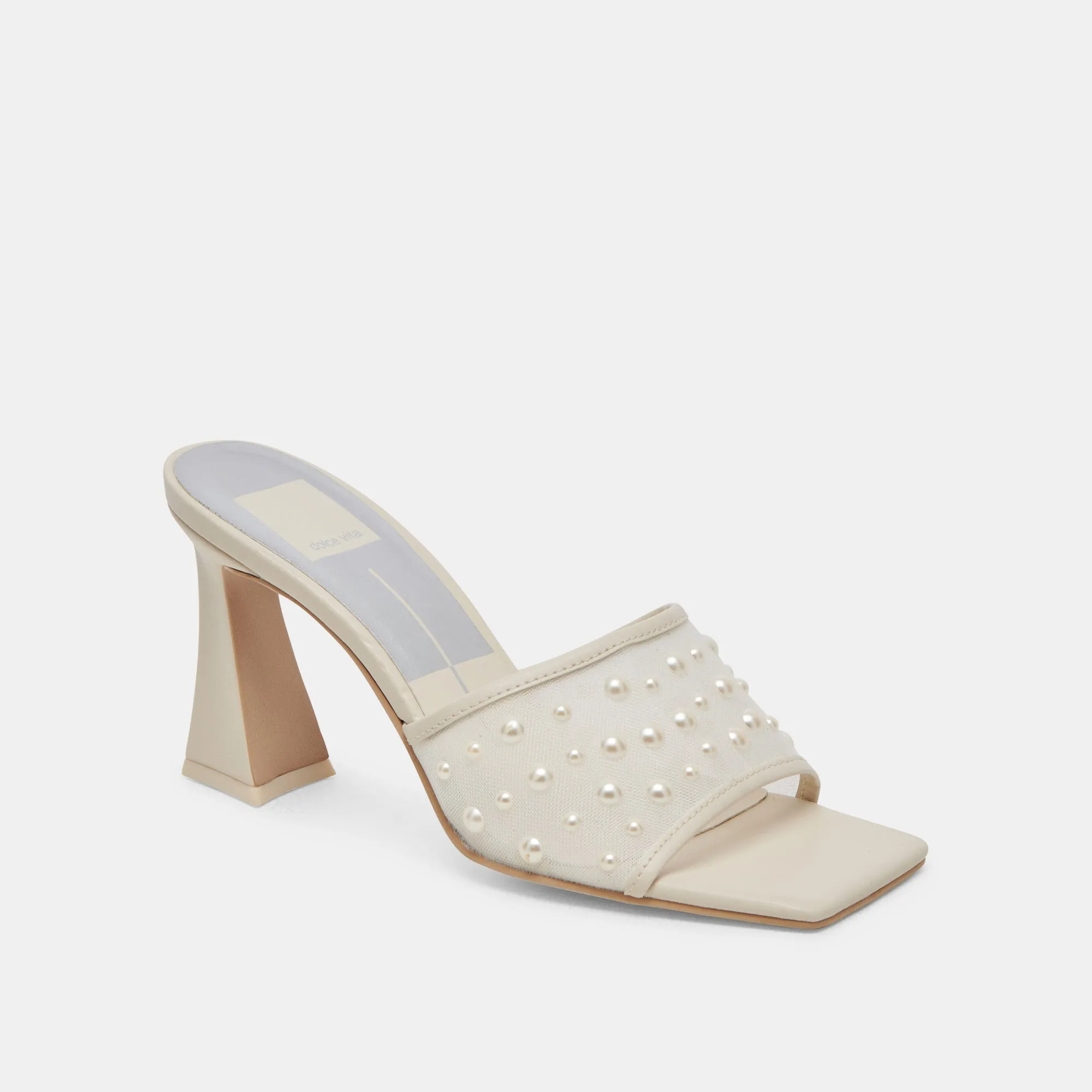 NARDA PEARL HEELS IVORY MESH