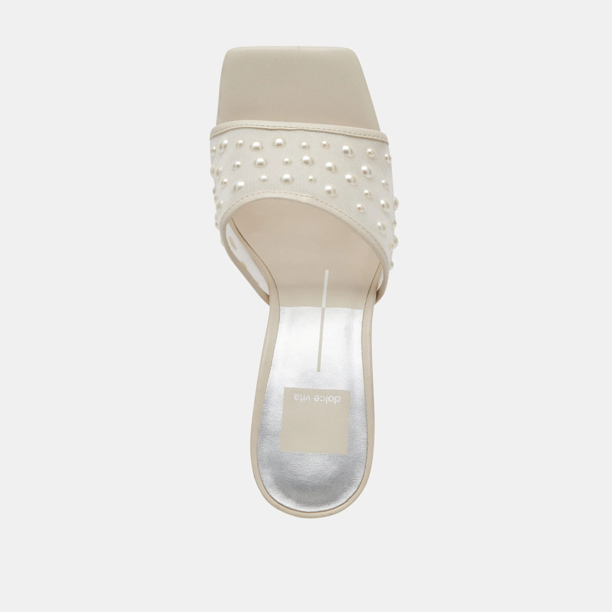 NARDA PEARL HEELS IVORY MESH