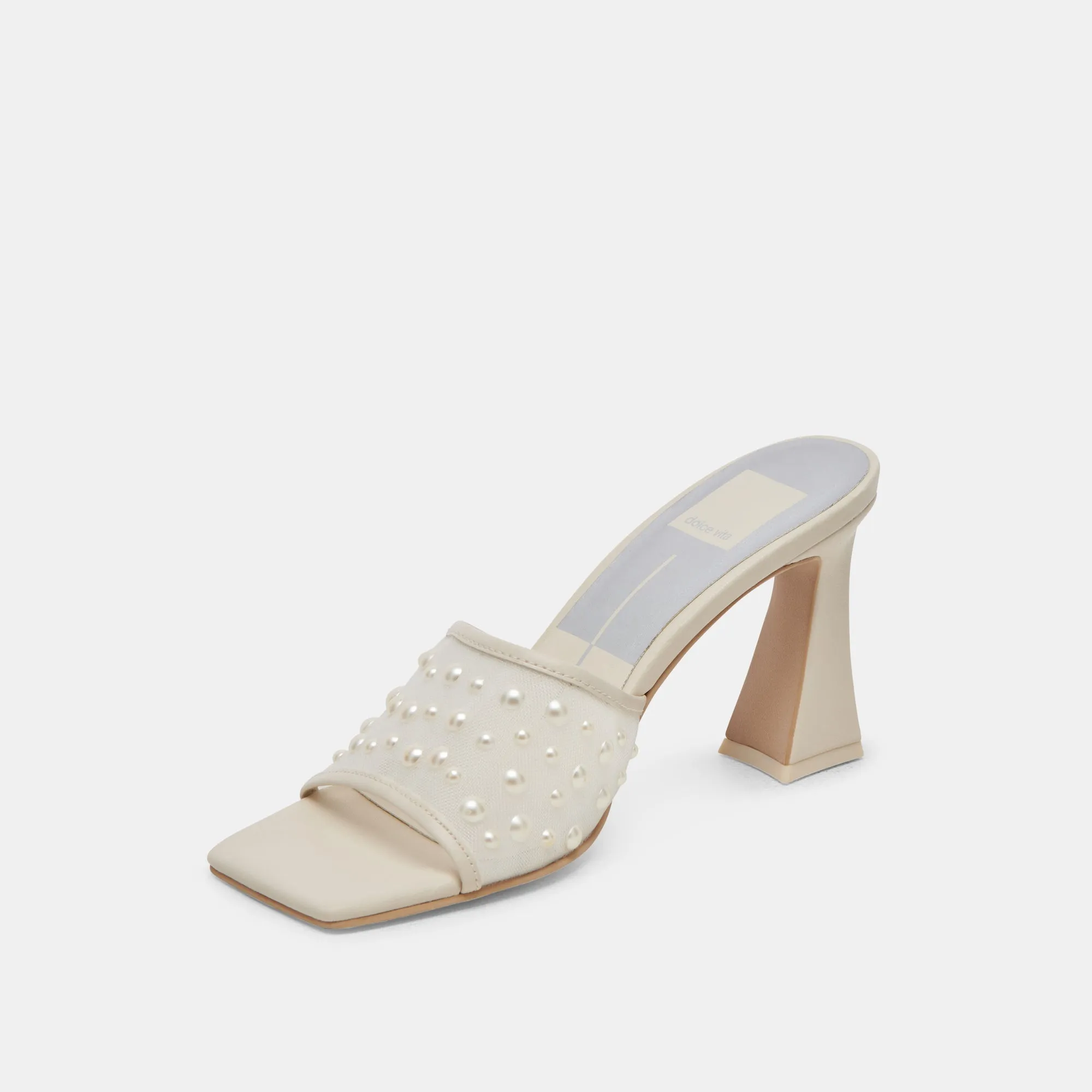 NARDA PEARL HEELS IVORY MESH