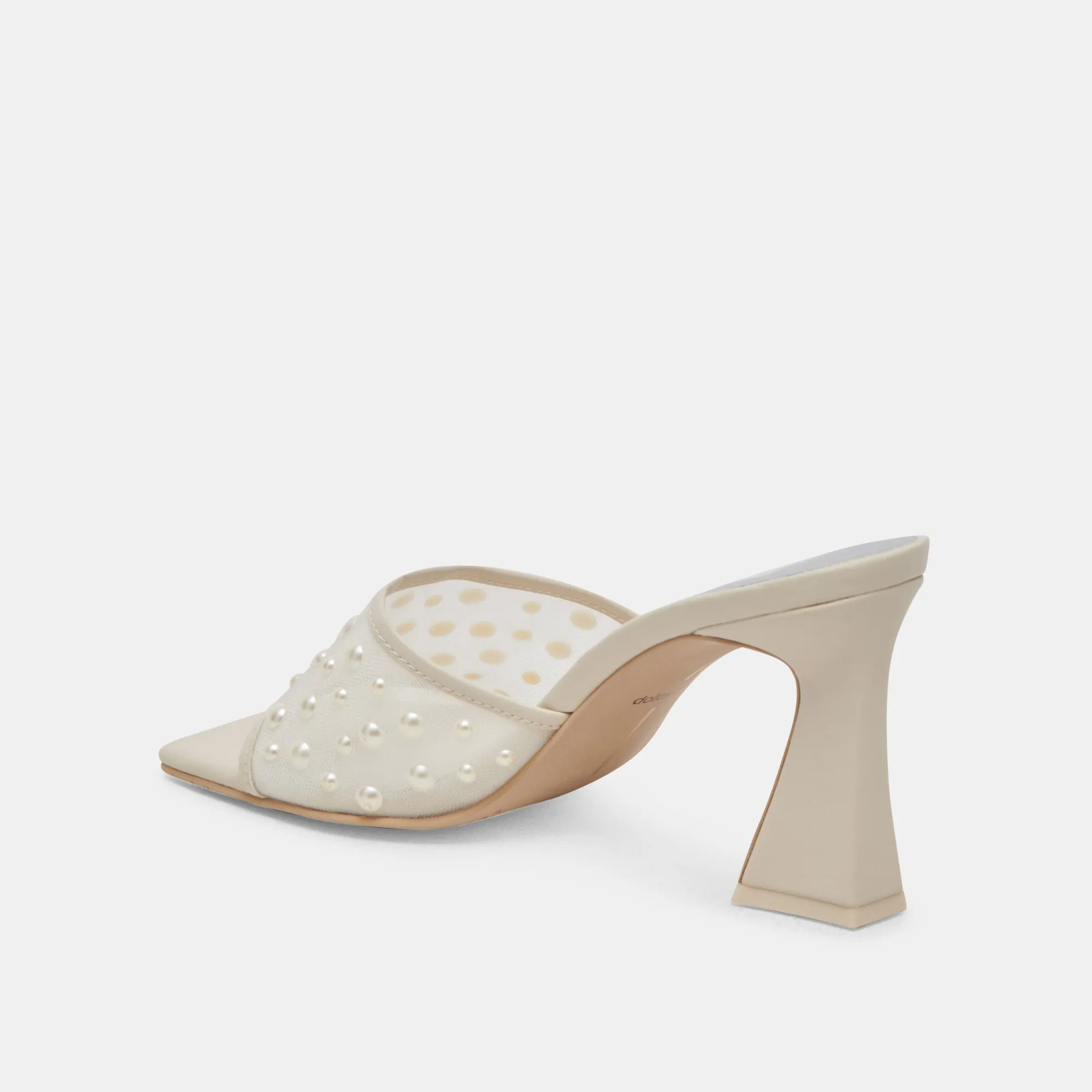 NARDA PEARL HEELS IVORY MESH
