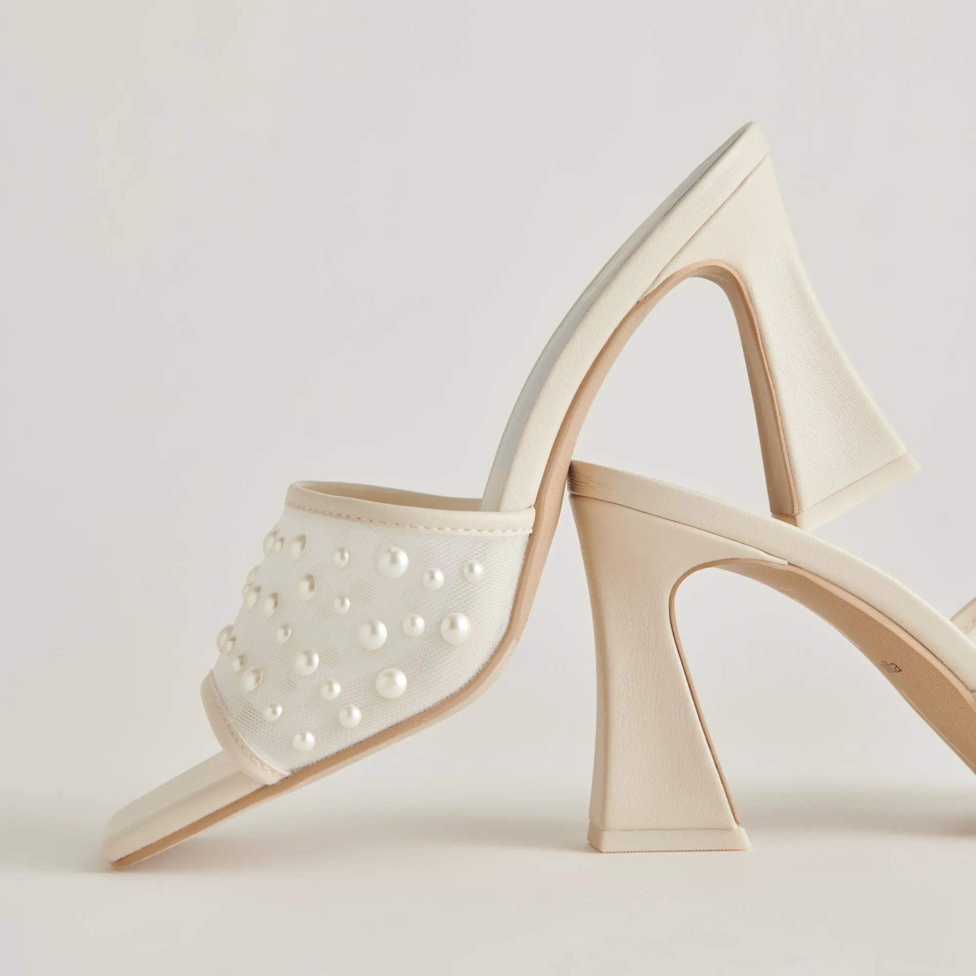 NARDA PEARL HEELS IVORY MESH