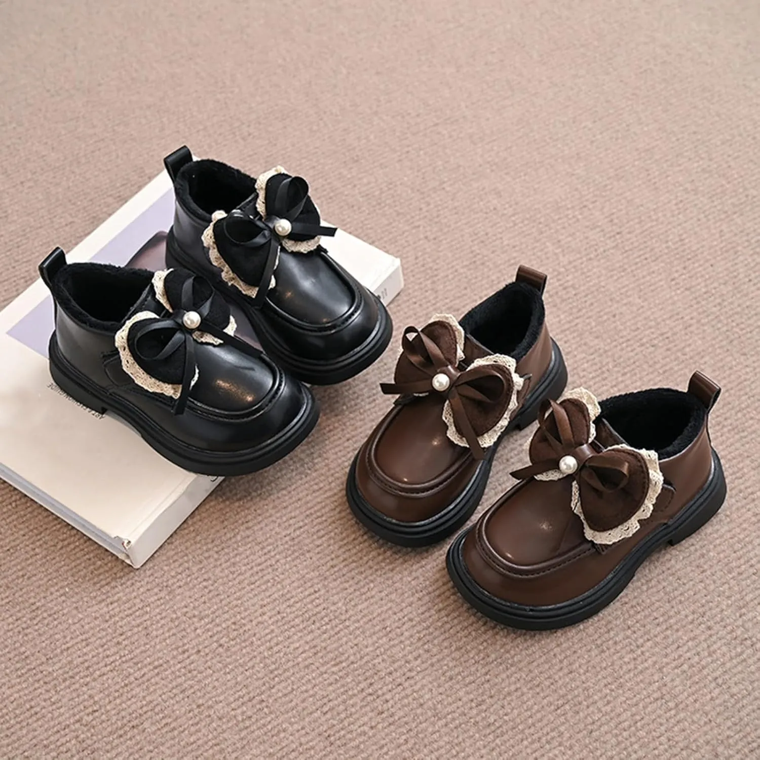 Toddler Girls Winter Cute Bowknot Furry Ankle Boots Furry Soft Thick Bottom Non Slip Water Toddler Girl Size 11 Boots