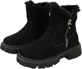 Trending Winter Boots For Women 2024 Warm Fur Lined Snow Boots Casual Fashion Fuzzy Loafers Shoes Ankle Booties