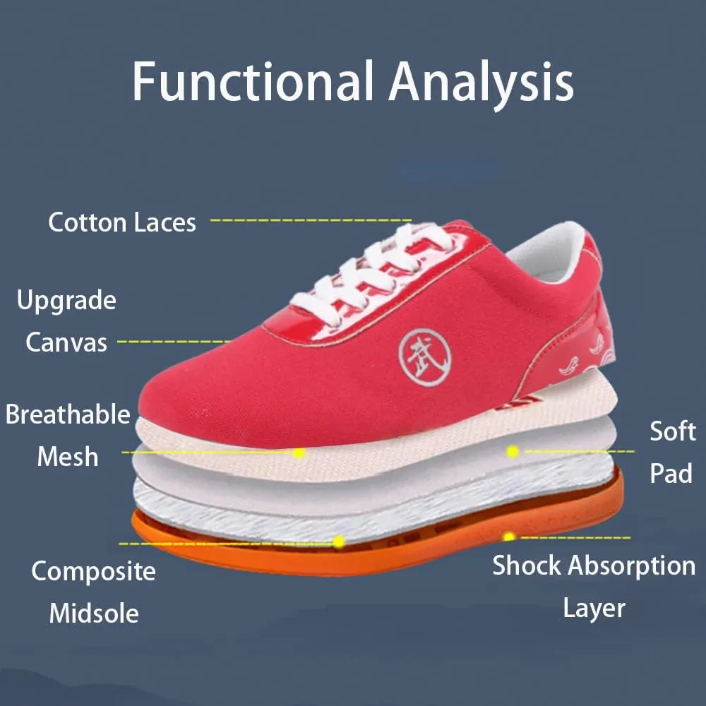 Unisex Martial Arts Taichi Shoes,Cushioning Running Shoes, Sneakers for Running, Walking, Fitness, Gym,,
