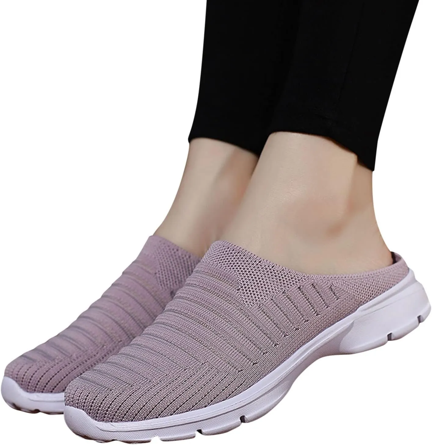 Women's Backless Walking Sneakers Summer Slip-on Slip On Shoes Women Loafers Black Casual Shoes High Top Sneakers Steel Toe Tennis Shoe Trainers Shoe