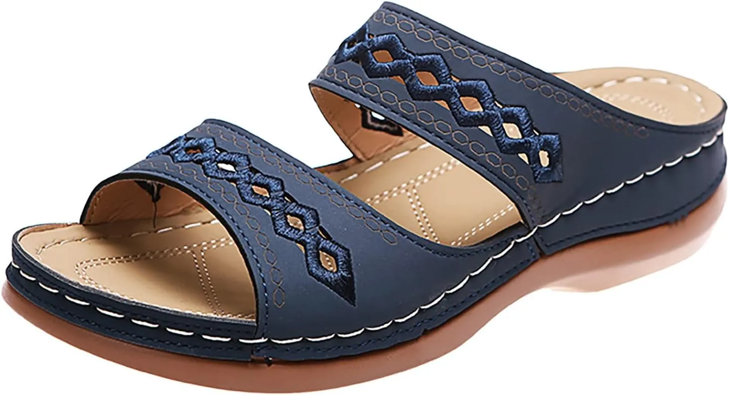 Womens Flip Flops Summer Dressy Wedge Sandals Orthopedic Platform Sandals Casual Comfortable Walking Shoes