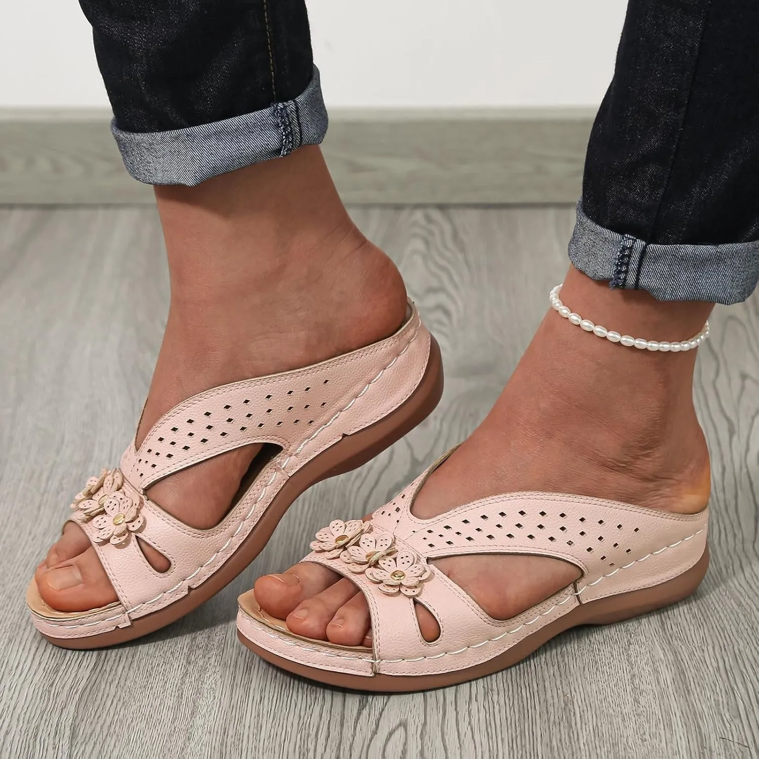 Womens Flip Flops Summer Dressy Wedge Sandals Orthopedic Platform Sandals Casual Comfortable Walking Shoes