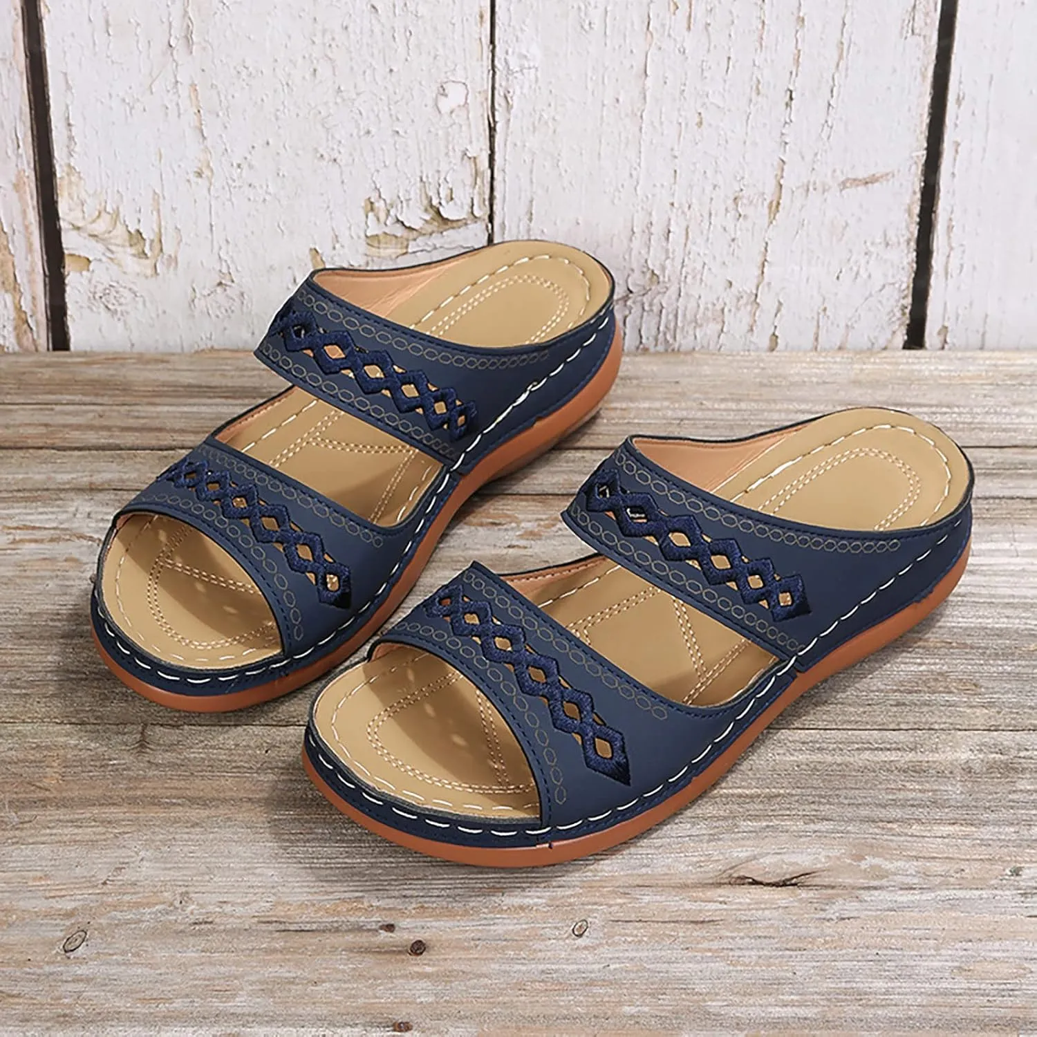 Womens Flip Flops Summer Dressy Wedge Sandals Orthopedic Platform Sandals Casual Comfortable Walking Shoes