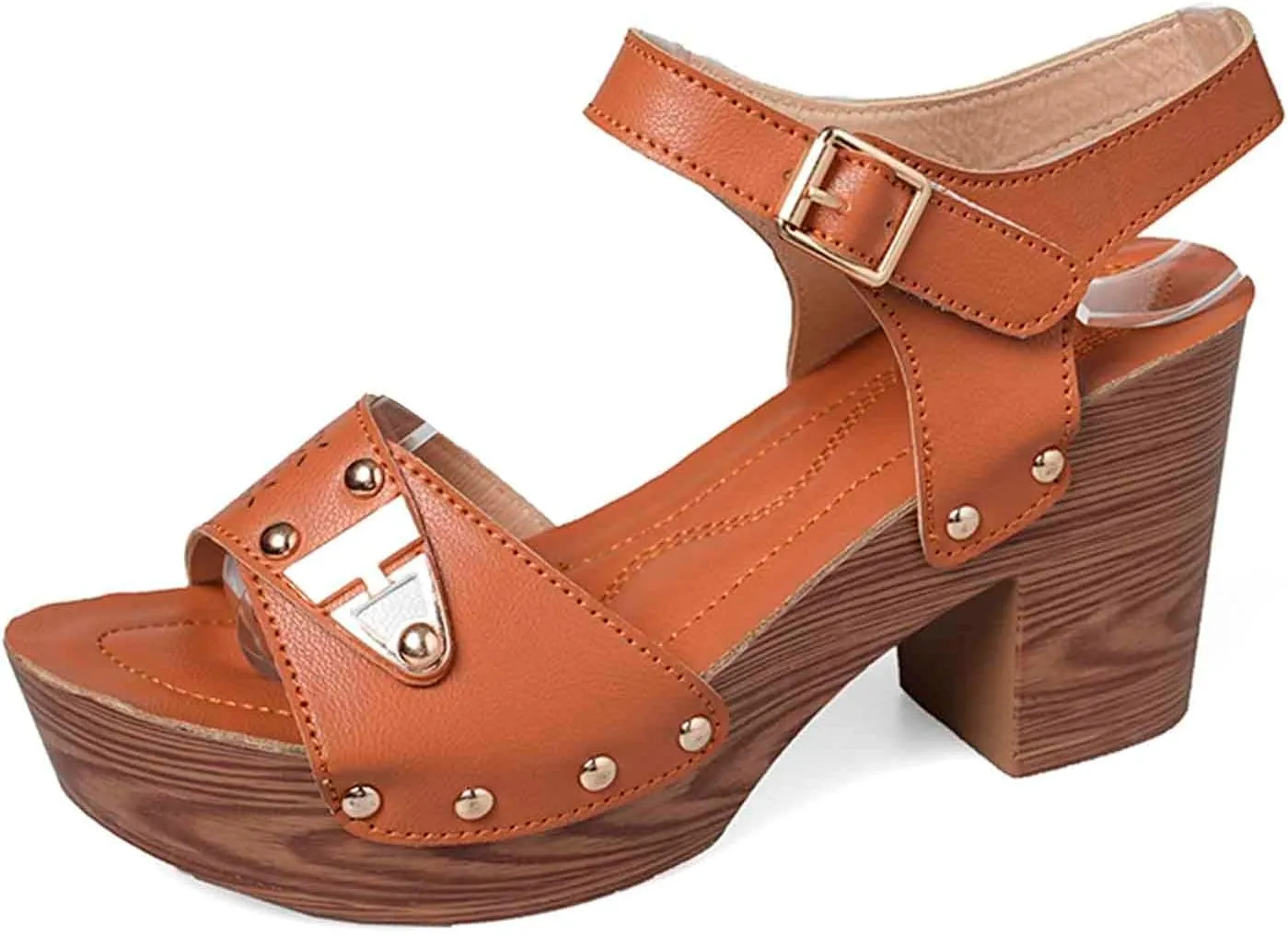 Women's Summer High Heel Sandals Comfortable Open Toe Dressy Slip On Shoes for Casual Vacation Work Date Outfits